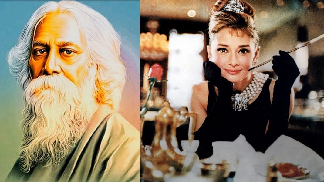 ব্রিটিশ নায়িকা অড্রে হেপবার্নের (ডানে) প্রিয় কবির তালিকায় ছিলেন বিশ্বকবি রবীন্দ্রনাথ ঠাকুর। ছবি: সংগৃহীত