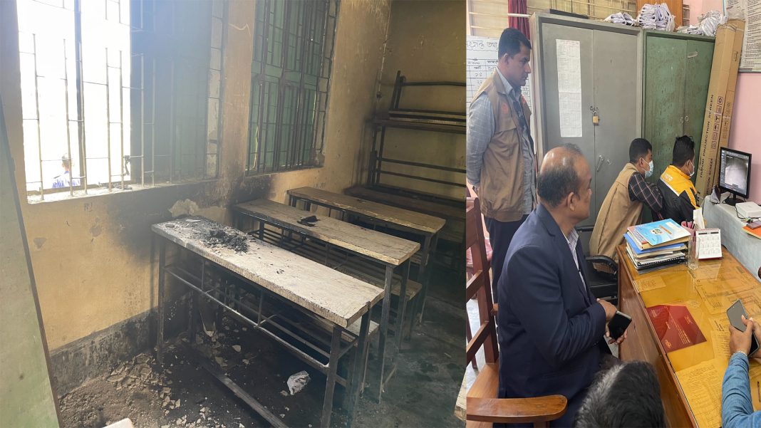 আগুন দেয়া ভোটকেন্দ্র।